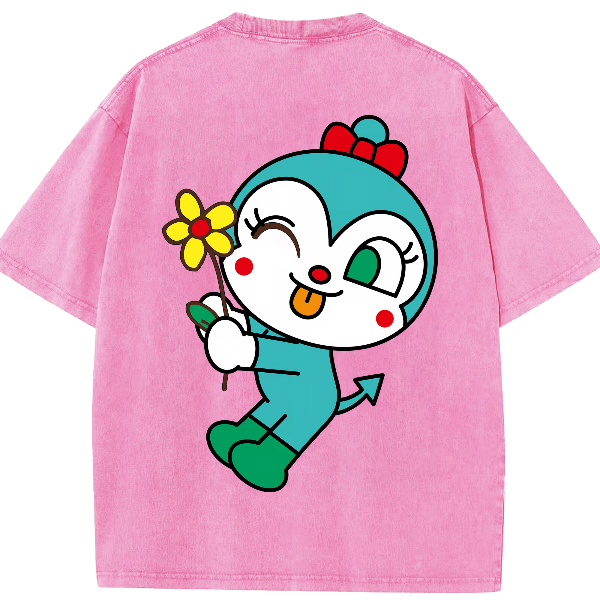 （画像用） アンパンマン Anpanman 綿100% ヴィンテージ風 半袖Tシャツ（背面プリント）